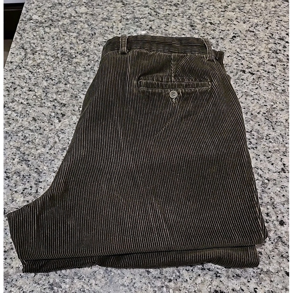 Mens Levi DOCKERS Brown Corduroy Pants 38x34 (37x33) Retro Y2K Cuffed, Pleated - Picture 11 of 11